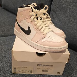 Nike Air Jordan 1 Mid Pink Black White Sneakers